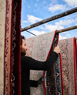 خشک کردن قالی در قالیشویی لنگرود